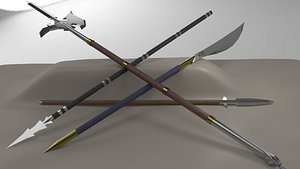 kit 5 pole weapons 3D model