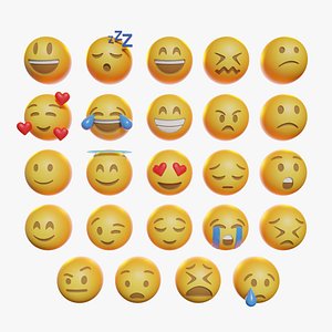 24 Emojis pack 3D model