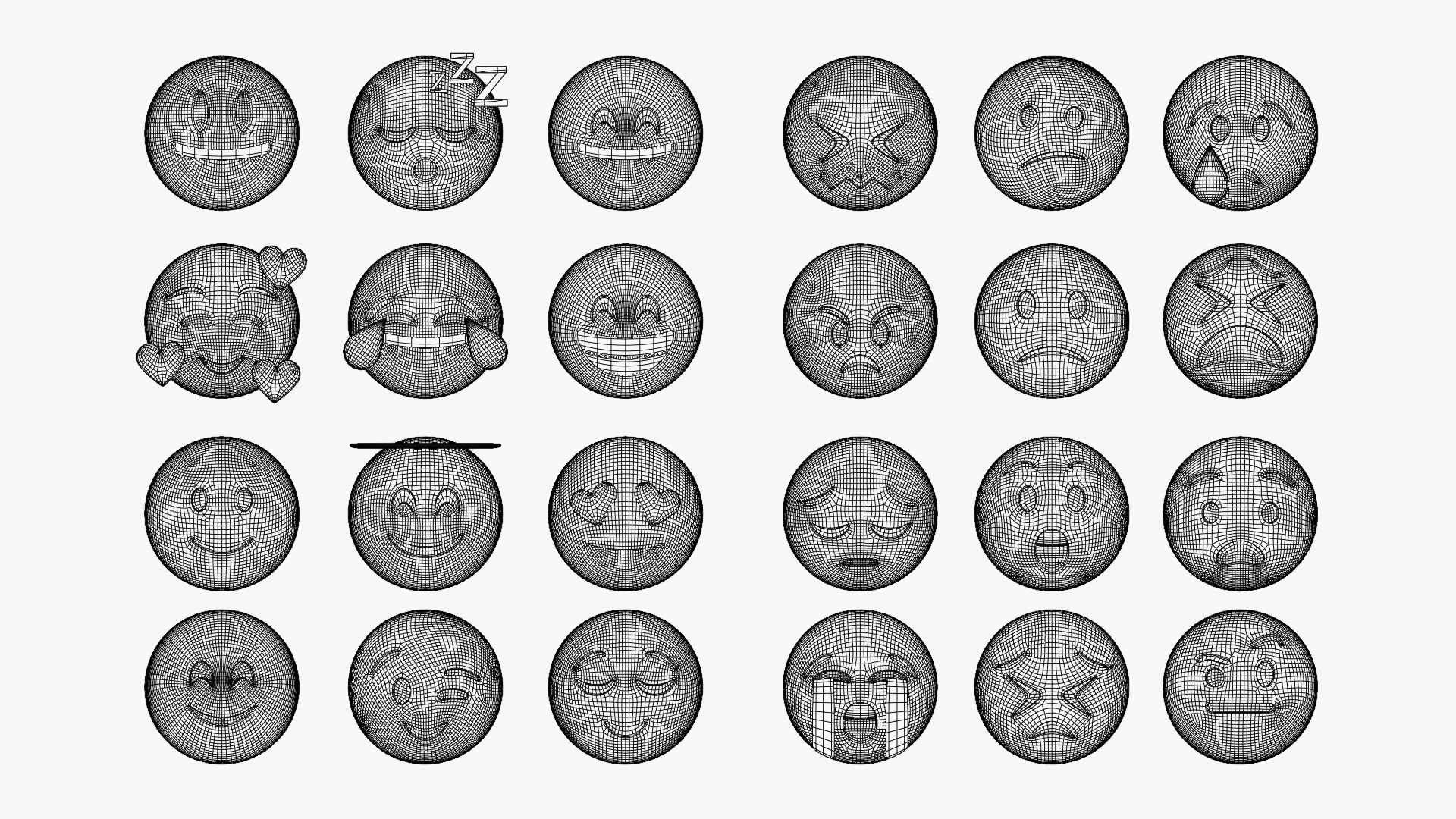 24 Emojis Pack 3D Model - TurboSquid 1947352