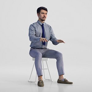 People Man Rizzy 1374 Business Office Sitting Low poly