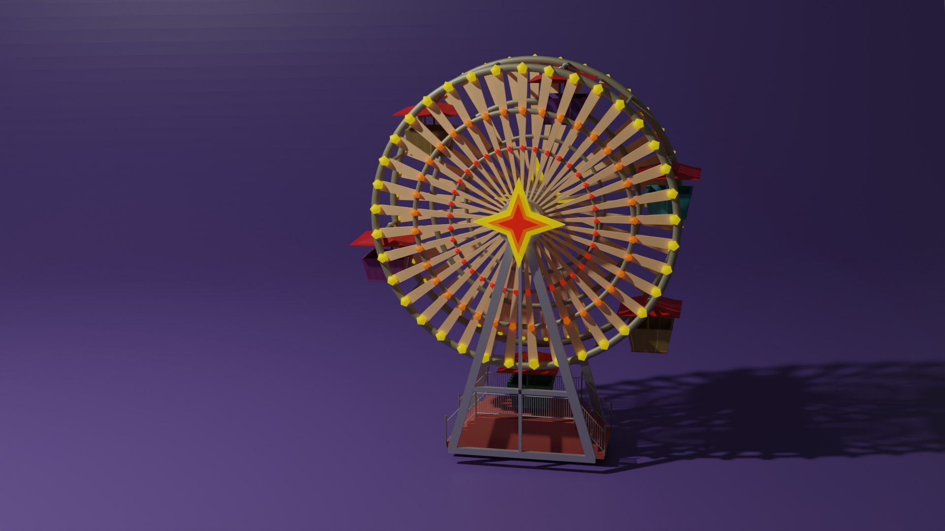 3d Cartoon Ferris Wheel Model Turbosquid 1959397