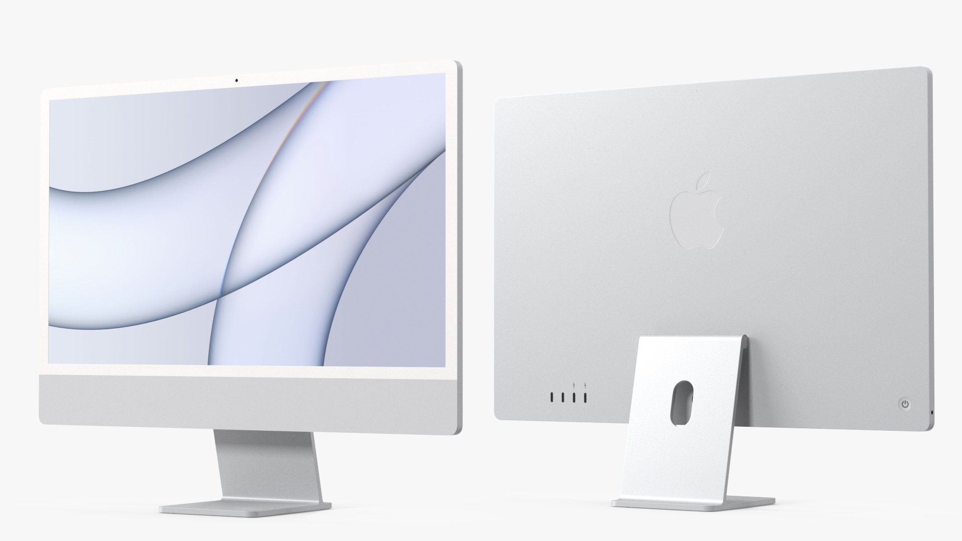 Apple iMac 2021 Silver 3D model preview