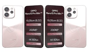OPPO Reno15 Pro Mini 5G Pink 3D model