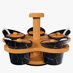 3D model Set for sauces and spices