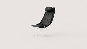 Black Tufted High-Back Swivel Pedestal Armchair