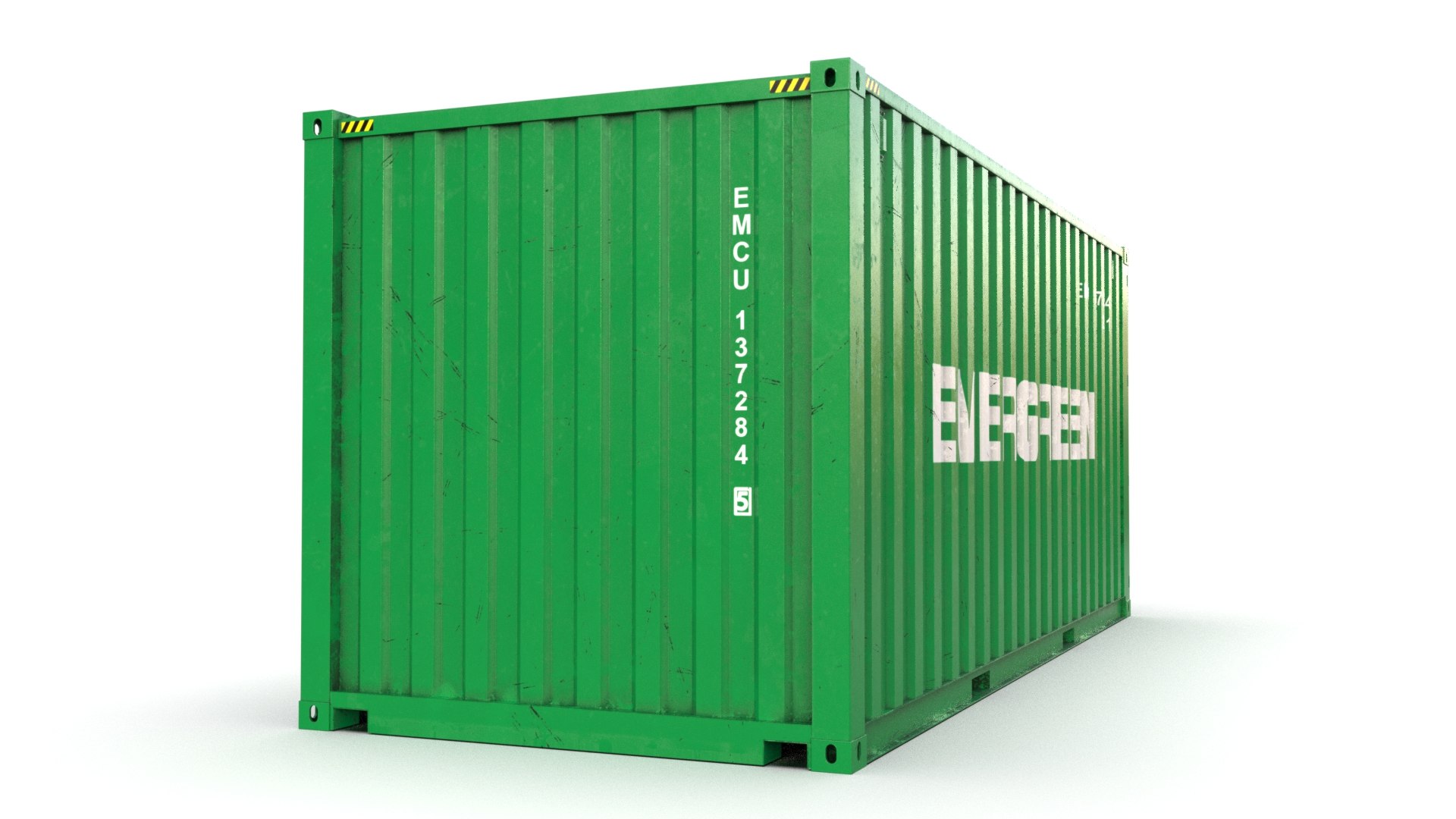 20 Ft EVERGREEN Standard Shipping Container 3D Model - TurboSquid 2004898