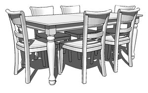 spindel leg dining room 3ds