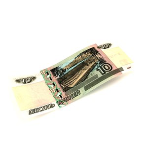 10 Russian Roubles Banknote 3D model