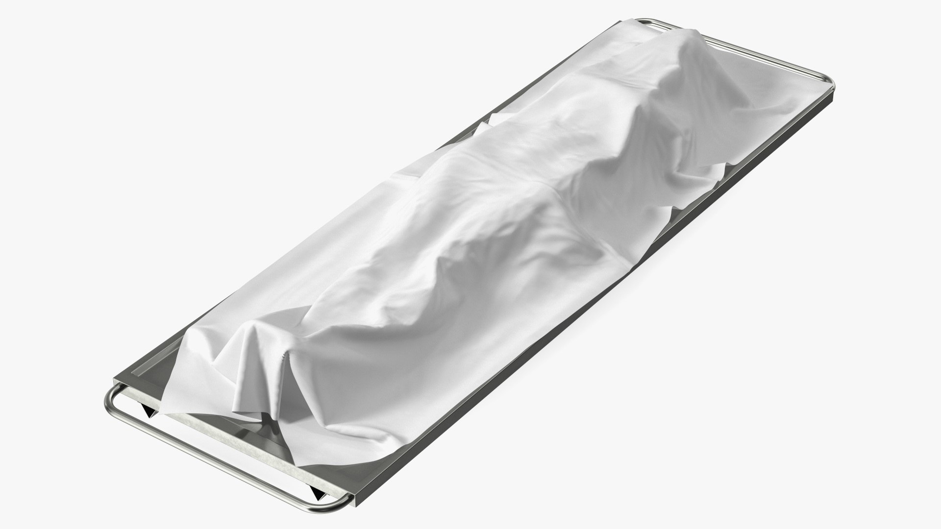 Dead Body Of Woman Covered with White Sheet 3D model preview