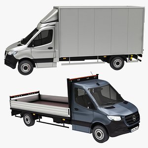 mercedes sprinter box truck 3D model