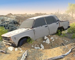 Abandoned Car Wreck Scan