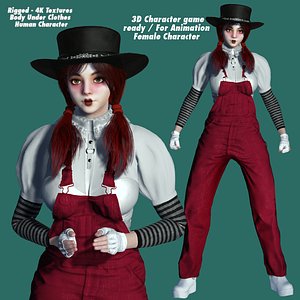 AAA 3D Doll Face Female - Realistic mixed Stylized Character 3D model