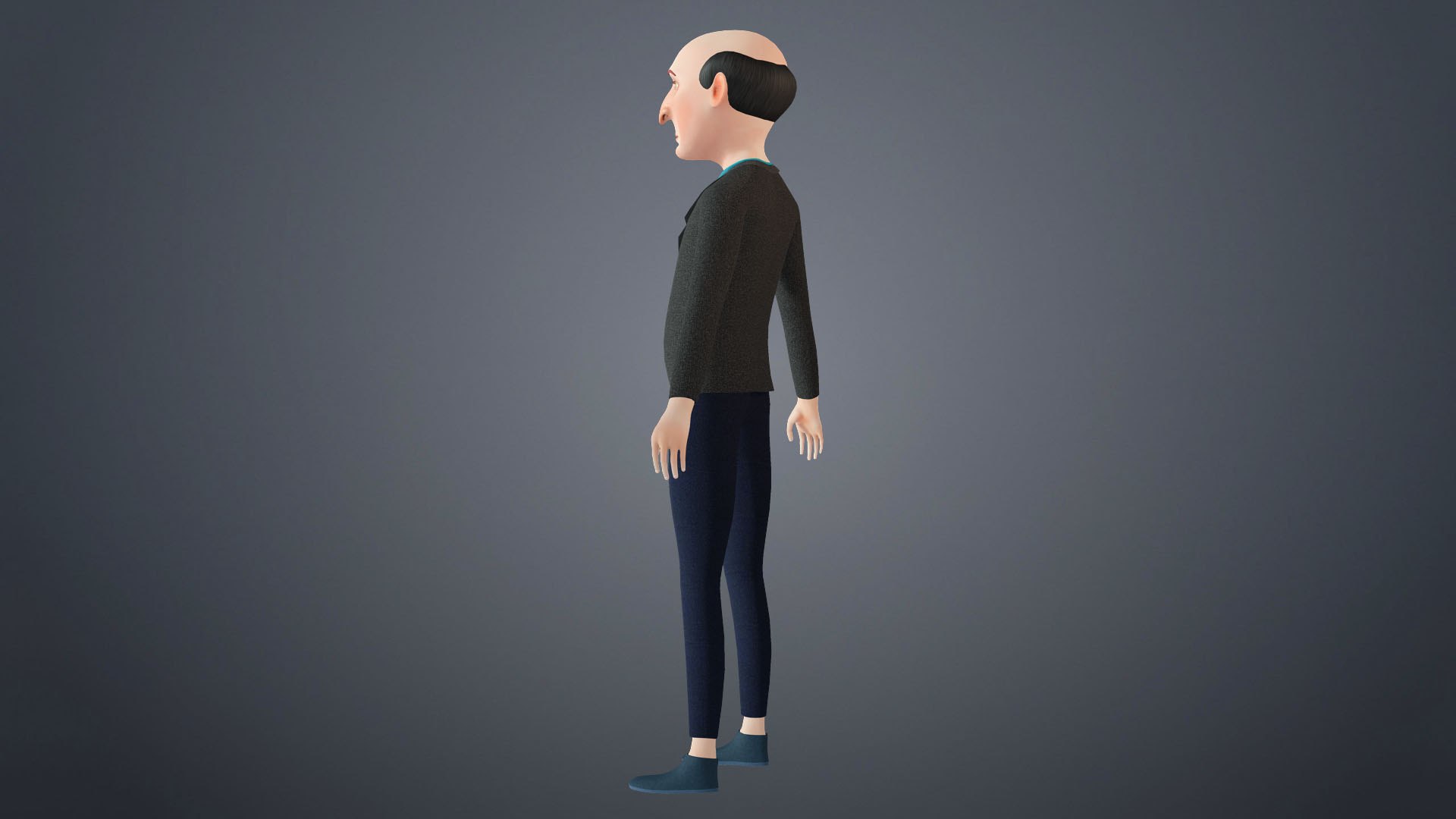 3D Cartoon Old Man Rigged Character Boss Model - TurboSquid 1853451