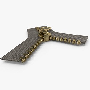 3d metal zipper brass