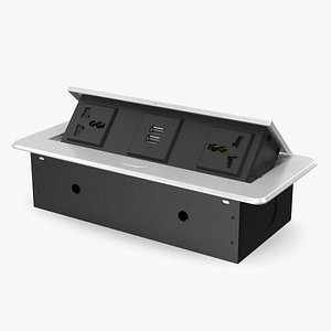 Connection Box Tabletop Universal Socket USB Charger Grey(1)