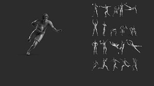 3D model Rugby Poses 01