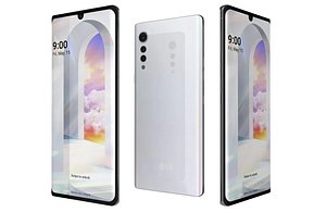 3D LG Velvet Aurora White Low Poly model