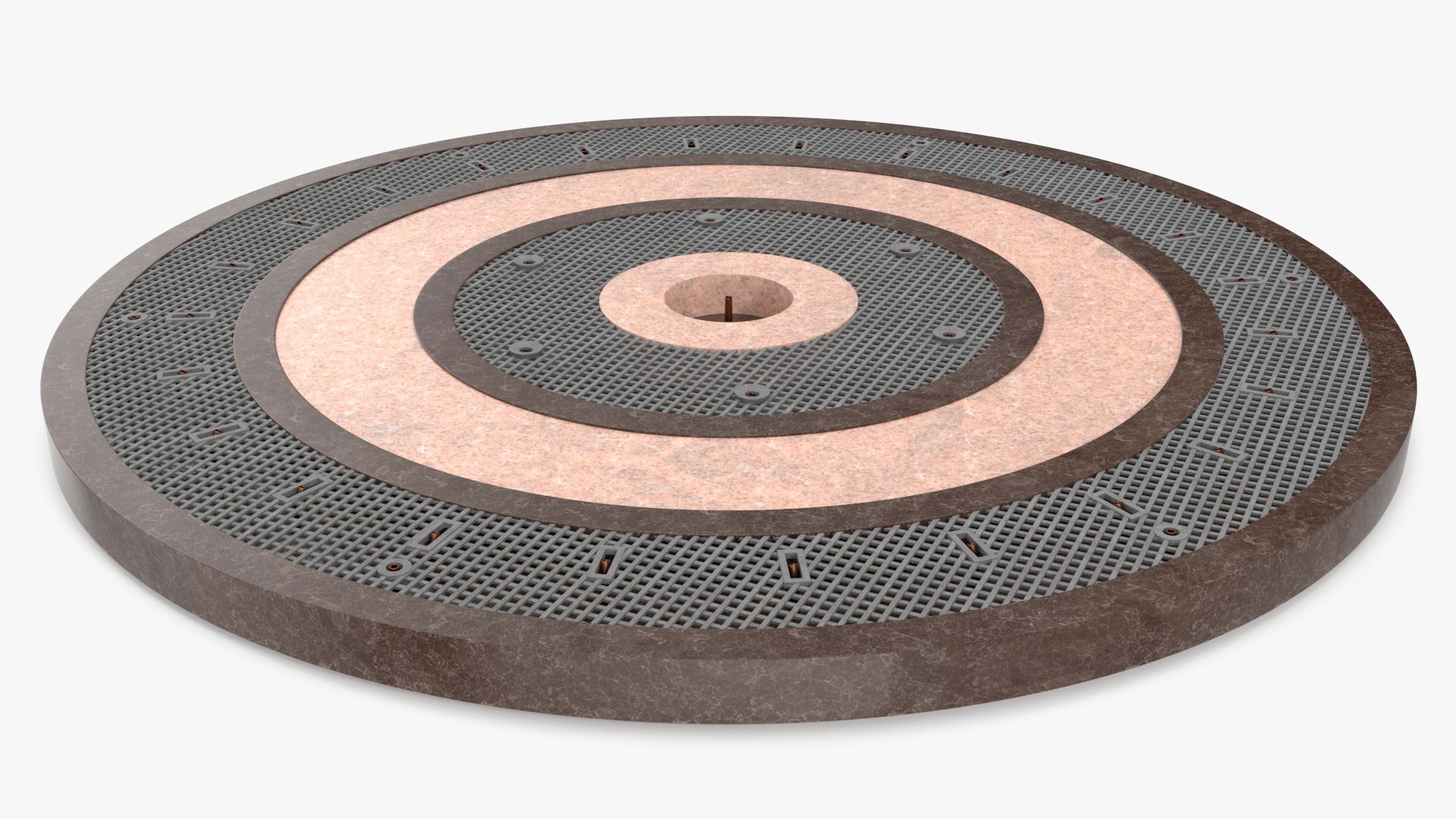 Dry Fountain Round No Water 3D model preview