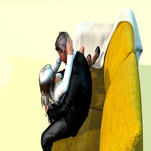 sitting kiss 3D model