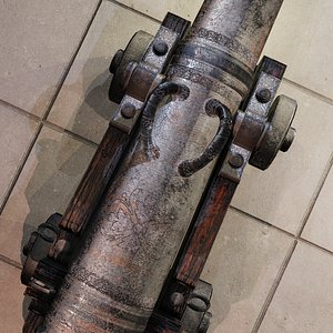 Ornate Medieval Siege Cannon - Game Ready Low Poly 3D