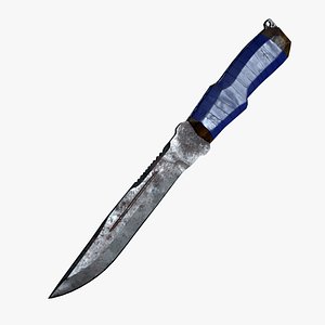 3D Homemade knife with blue duct tape model