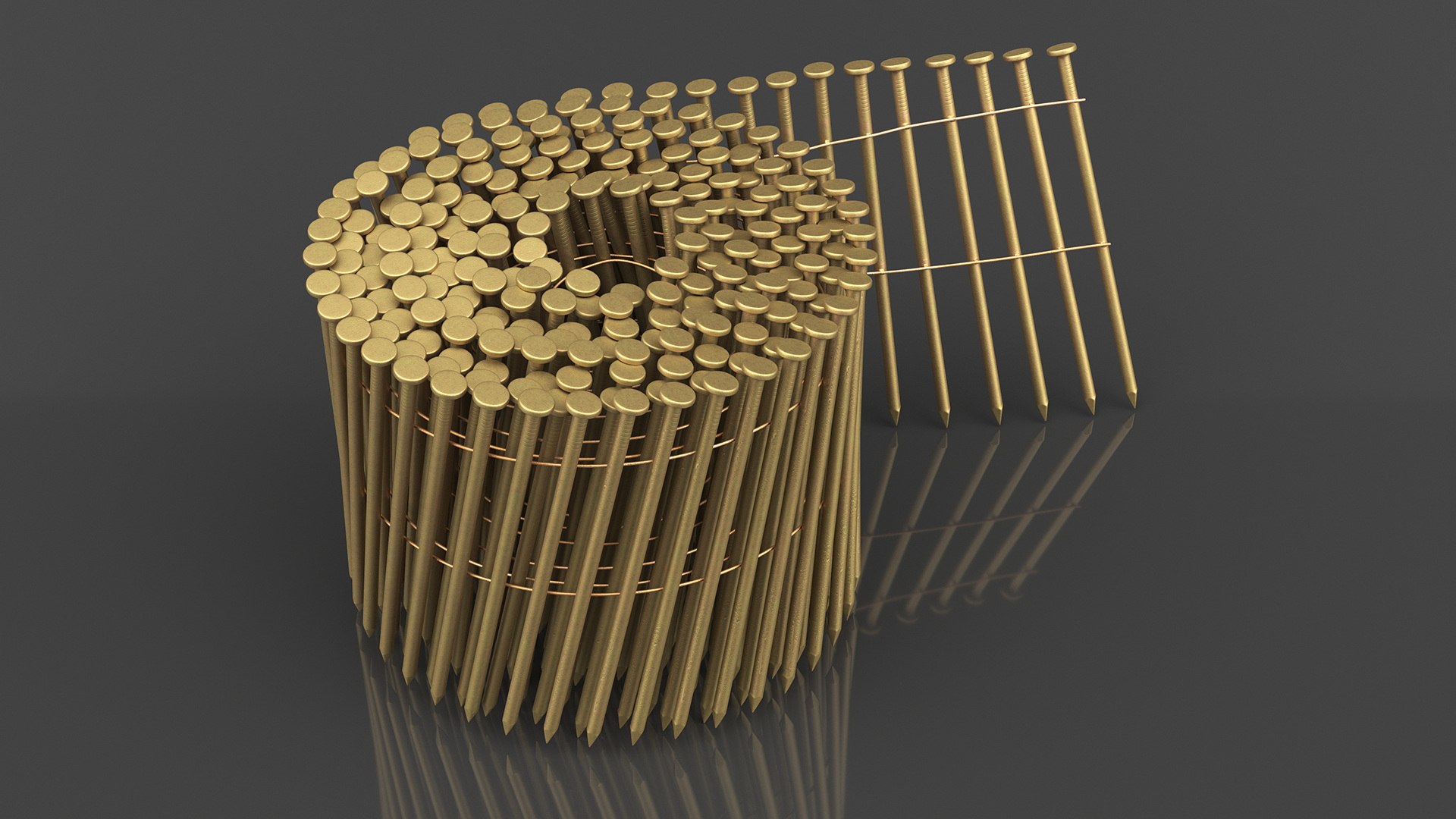 Coiled Nails Yellow 3D https://p.turbosquid.com/ts-thumb/Ll/mRj61O/hm/coiled_nails_yellow_007/jpg/1741586585/1920x1080/fit_q87/30da4f80eb1522fa543ba2489923d5a64b63cc14/coiled_nails_yellow_007.jpg