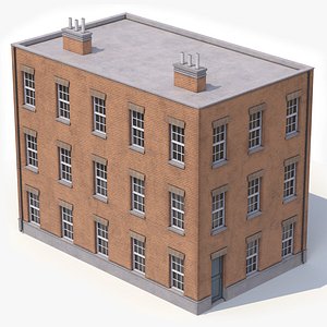 3D Apartment Building 10 Game Ready PBR model