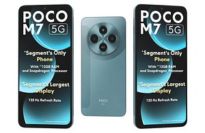 3D Xiaomi Poco M7 Ocean Blue Low Poly