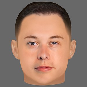 Elon Musk Head - Low poly head for game 3D model