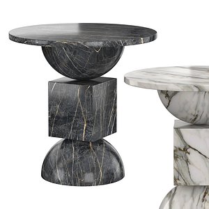 3D model Neda Ebony Marble End Table