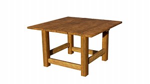 Worn Wooden Table 3D model