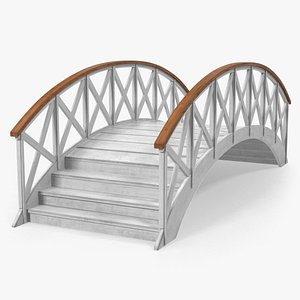 garden wooden footbridge 3D model