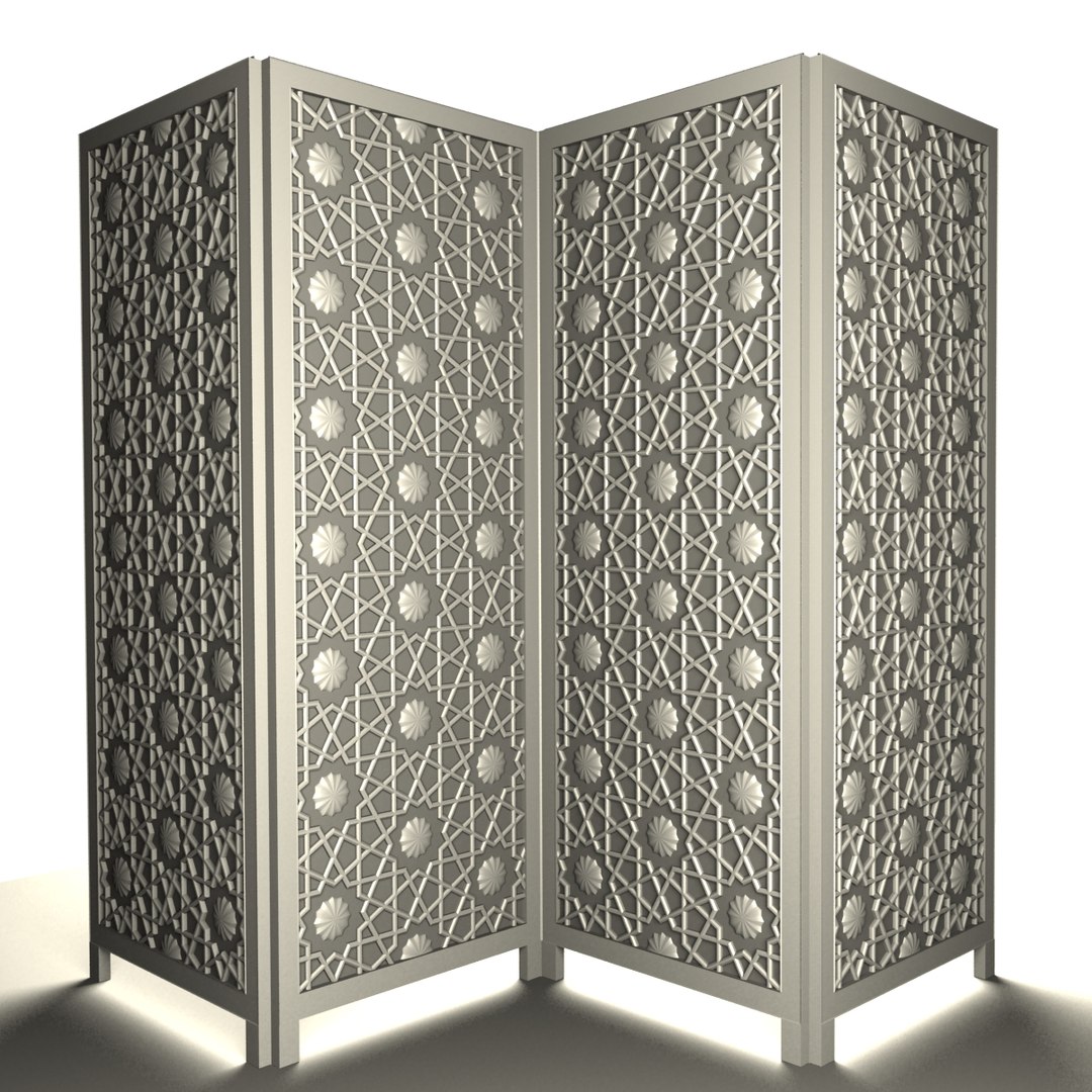 islamic folding screen 3d max
