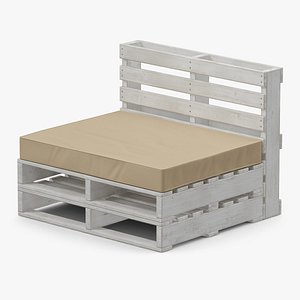 Patio Pallet Armchair White 3D model