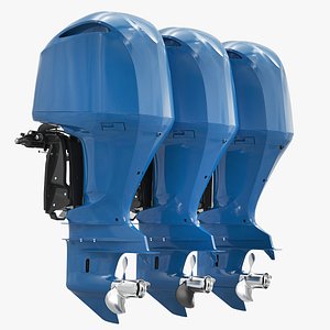 Triple Outboard Engine Set 3D