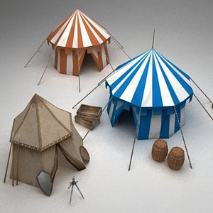 3d model medieval tents