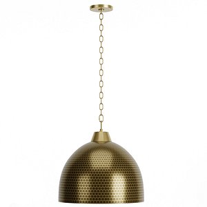 3D Aged Brass Delphi Dome Pendant