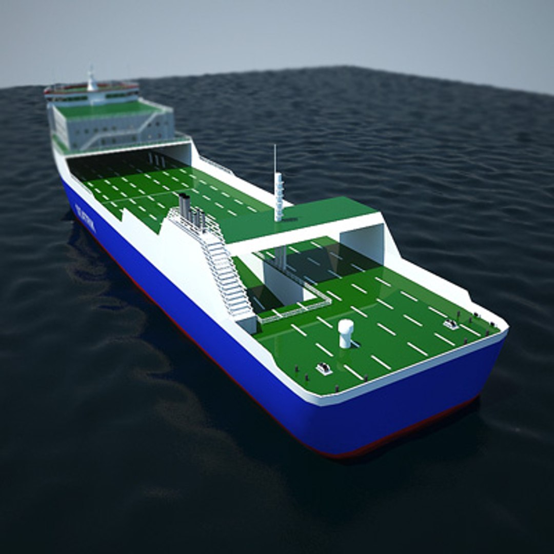 Ro-ro Container Ship Cargo 3d Model