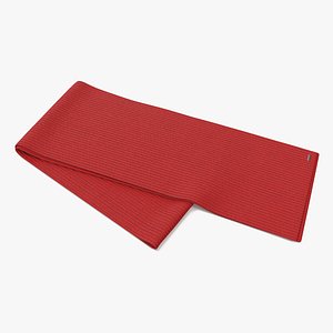 3D Red Knit Scarf Folded model