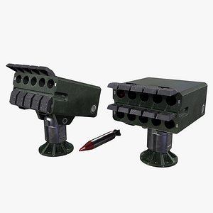 Missile Turret Game-Ready PBR 3D model
