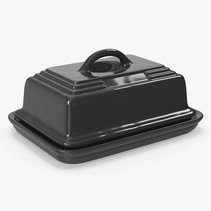 Stoneware Butter Dish Black