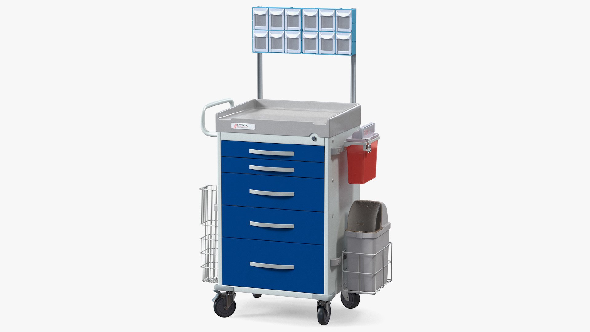 Detecto Medical Cart with Organizer 3D model preview