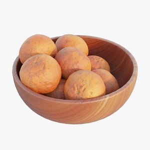 Oranges in a wooden bowl