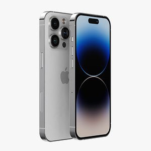 Apple iPhone 14 Pro Silver 3D model