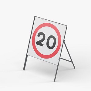 Speed Limit 20 Miles Square Road Sign