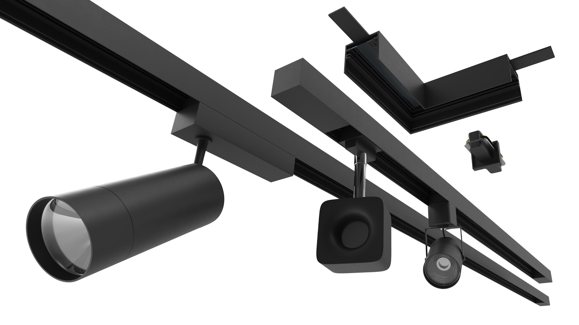LED Track Light System Full 3D model preview