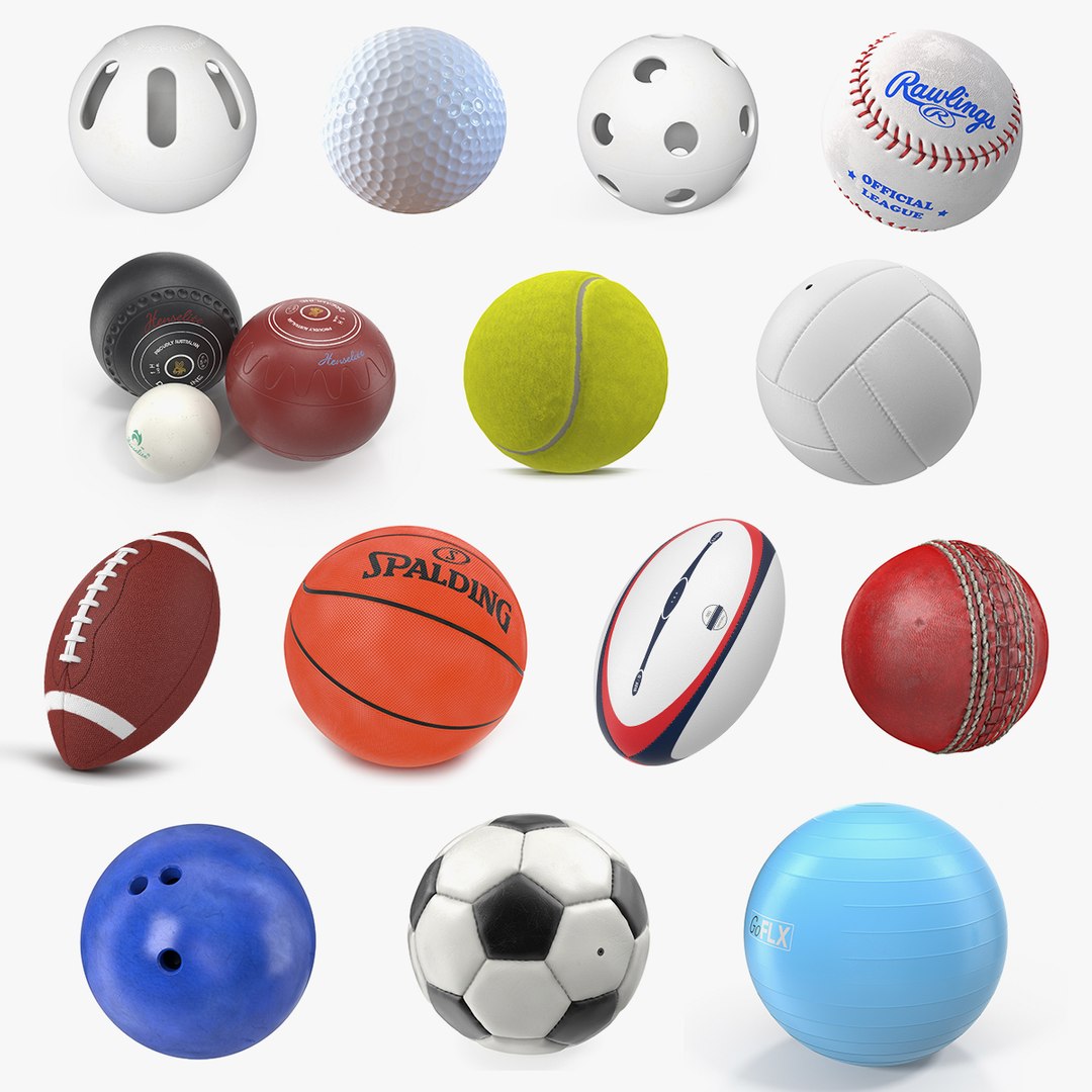 Sport Balls Big 3D Models Collection 2 3D model preview