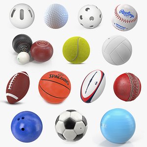Sport Balls Big 3D Models Collection 2