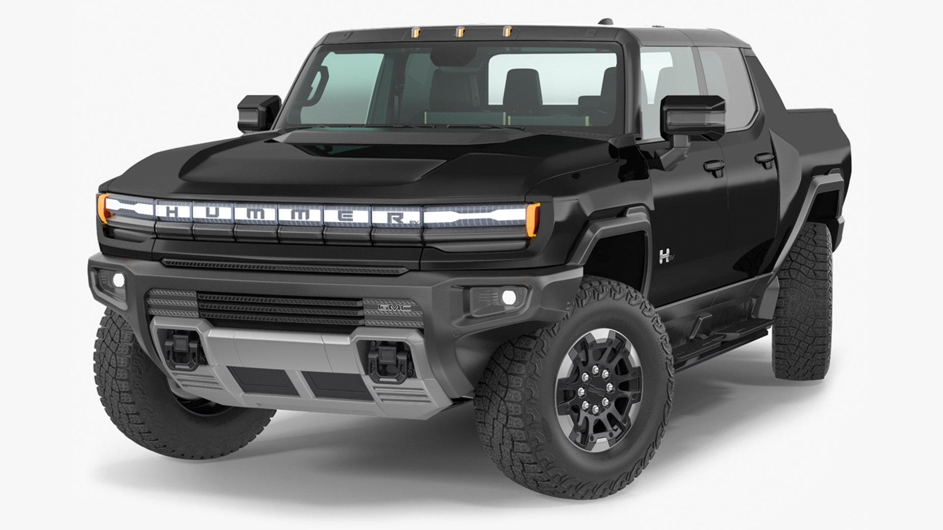 GMC Hummer EV Pickup Truck SUT Black Rigged 3D model preview