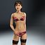 3d model of young female rigged underwear